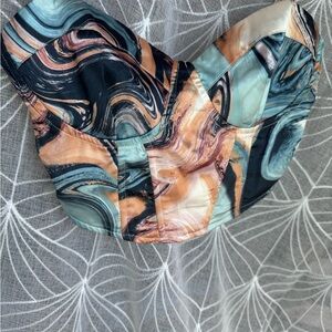 Abstract Swirl Patterned Crop Top